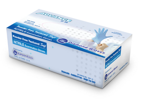 3.5 Mil Blue Nitrile Exam Gloves – Powder-Free, 1,000/Case