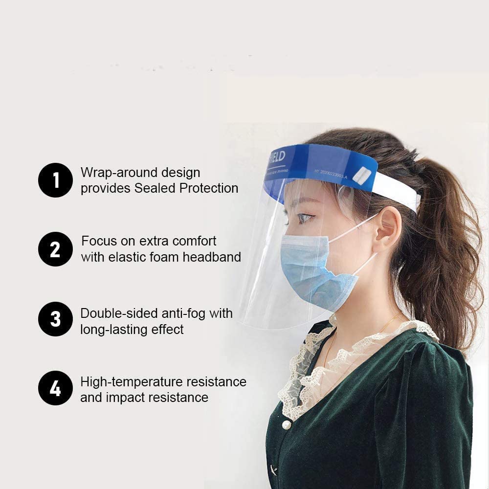 Clear Face Shield with Foam Pad - 280 ct/case