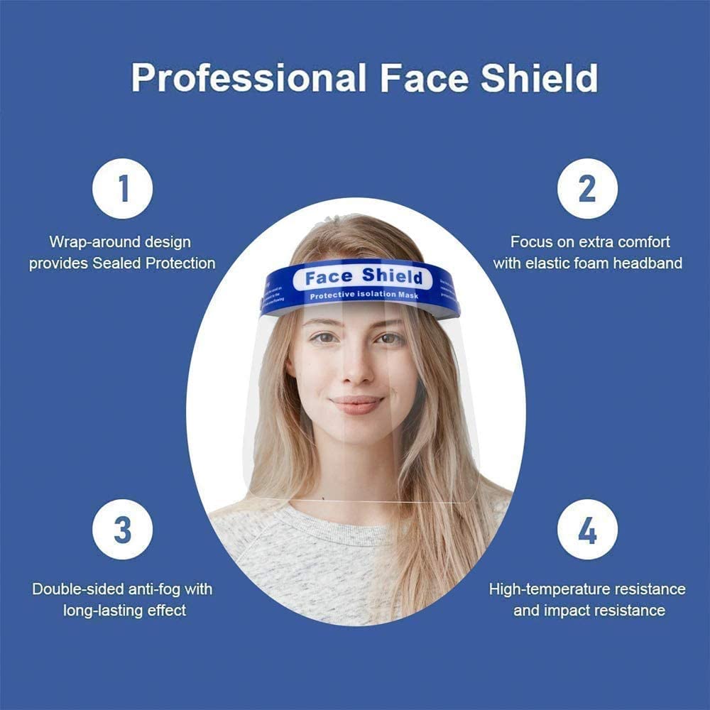 Clear Face Shield with Foam Pad - 280 ct/case