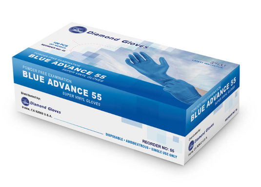 5.5 Mil Blue Vinyl/Nitrile Blend Exam Gloves – 1,000/Case