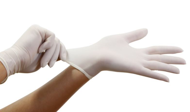 5 Mil White Latex Gloves (Exam Grade)(1000 ct)