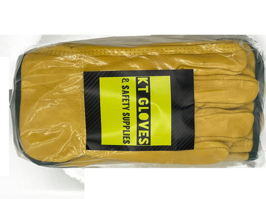 Golden Brown Cowhide Leather Driver Gloves – 24, 60 or 120 Pairs