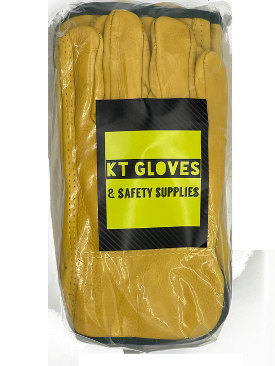 Golden Brown Cowhide Leather Driver Gloves – 24, 60 or 120 Pairs