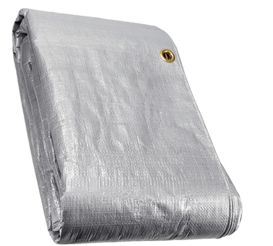 Silver 16 Mil Heavy-Duty Poly Tarp – Multiple Sizes