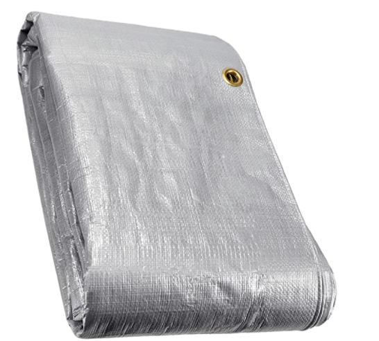 SILVER - Super Heavy Duty 16 Mil Poly Tarp Cover - Thick Waterproof, UV Resistant, Rip and Tear Proof Tarpaulin with Grommets and Reinforced Edges