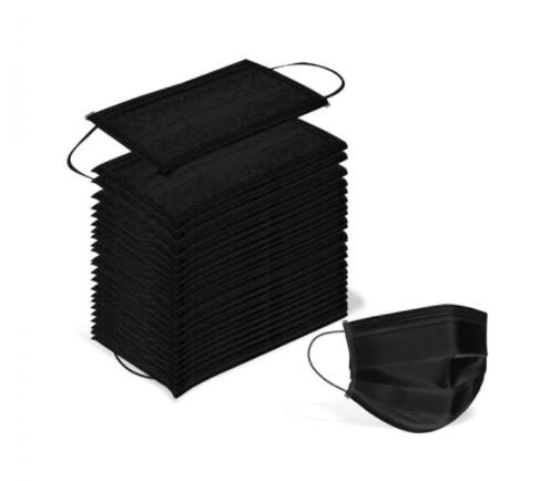 Black 3-Ply Earloop Masks – 50/Box, 2,000/Case
