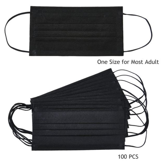 Black 3-Ply Earloop Masks – 50/Box, 2,000/Case