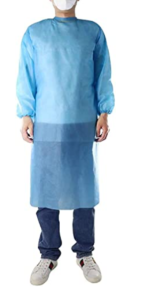 Disposable Blue PP Isolation Gowns - Level 1 - 100 ct/case
