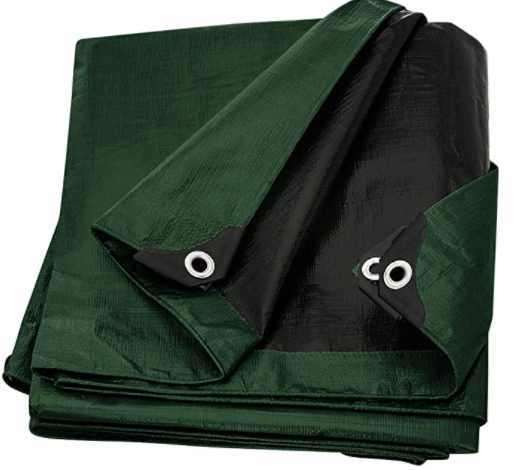 Green - Super Heavy Duty 16 Mil Poly Tarp Cover - Thick Waterproof, UV Resistant, Rip and Tear Proof Tarpaulin with Grommets and Reinforced Edges