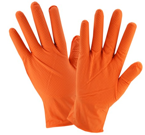8 Mil Orange Nitrile Gloves, Diamond Textured (Industrial Grade)(1000 ct)