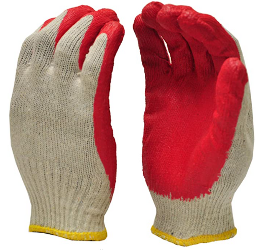 Red Latex-Coated String Knit Work Gloves – 300 Pairs/Case